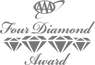 The image shows a "Four Diamond Award" logo featuring four diamond shapes, with stylized text and flourishes.