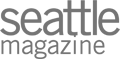 The image shows the logo of "Seattle Magazine" in gray text.
